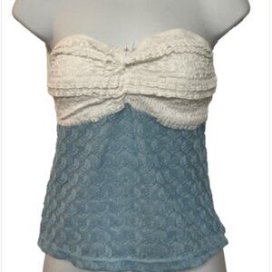 Shein Ladies Small Textured Sleeveless Dual Color Lace/crochet design Top